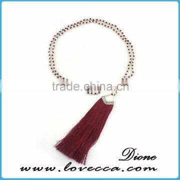 Europe America fashion wholesale beaded tassel necklace handmade pendant jewelry