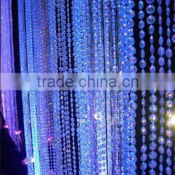 C352 arylic iridescence beads curtain with hanger pole