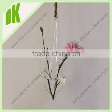 Trade assurance supplier- Dikina best-selling creative handmade home decoration hanging clear oval glass vase