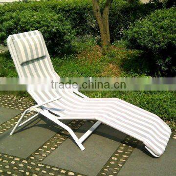Outdoor chaise metal sling beach lounge chair