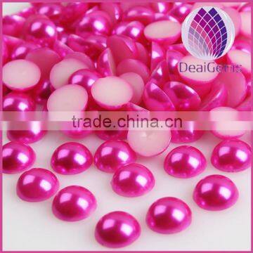 10mm half round abs imitation pearl with flat back