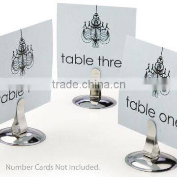 2-1/4" Place Card Holder for Thicker Cardstock - 1/16" and Up, Round Base - Silver