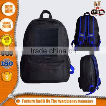 camping led backpack solar panel bag with power light