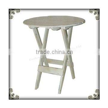 Vanity white round end table