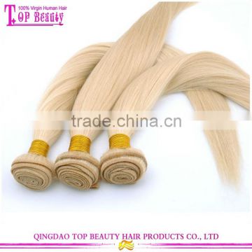 2015 new fashion blonde human hair weave 7a grade high end peruvian blonde hair weave