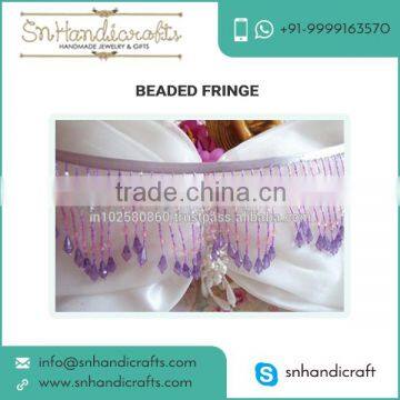 Purple Pink Trim Beaded Fringe for Lamp Shade