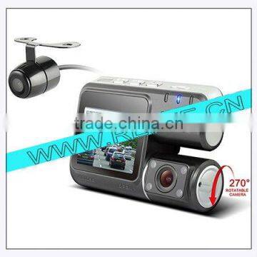 HOT! Sperated HD Dual 2 camera car DVR with 2.0" screen