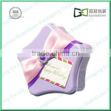 star shaped candy tin can/gift tin box