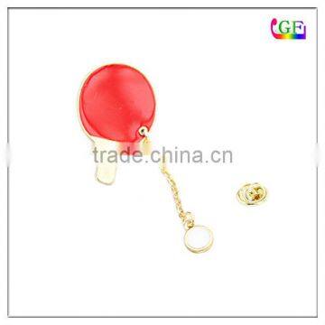 Gold table tennis ball ping-pong lapel pin