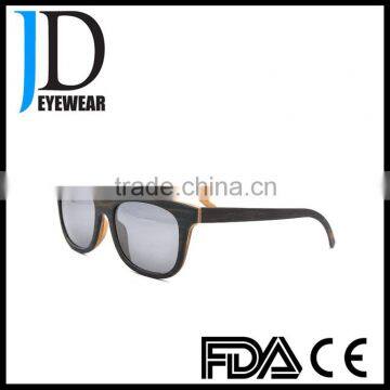 Custom Logo Square Laminated Wood Eyeglasses Polarized Wooden Sunglasses