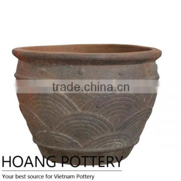 Roll Rim Oldstone Pots / Planter Outdoor From Vietnam