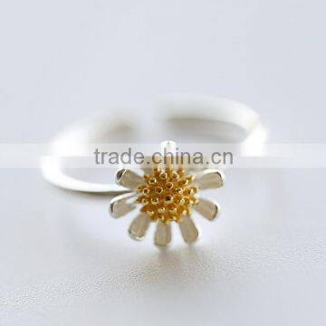 925 sterling silver chrysanthemum flower ring adjustable ring fashion women ring jewelry supplies 6260556