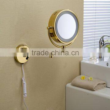 Magnifying gold color Cosmetic Mirror with Led Light for bathroom