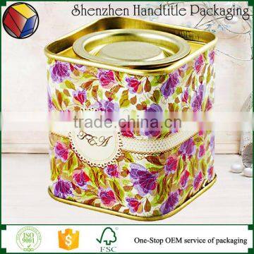 lovely and colorful tin tea tin hot sale Christmas gift