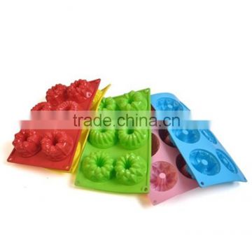 Microwave Baking Food Grade Safe Silicone Cake Mould Cookie Cup Six Flower Shapes