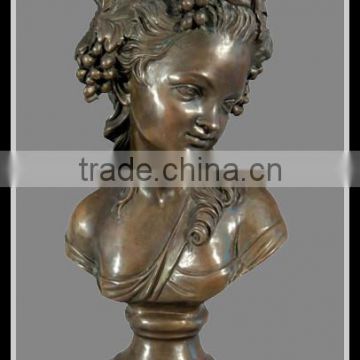 Bronze female bust statue