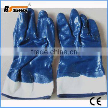 BSSAFETY Short blue nitrile coated water proof and oil resistant working loves