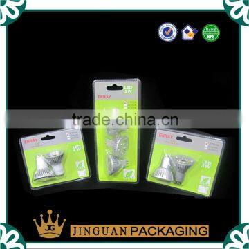 Custom plastic LED light bulbs blister packaging with sliding card