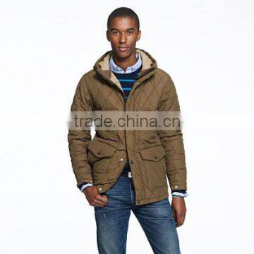 sleeveless Mens diamond quilted jacket with corduroy trim