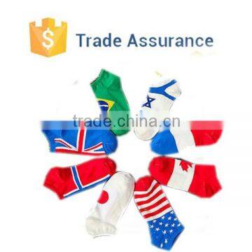 Custom Logo Unisex Women &Men USA US Flag Pattern Crew Ankle Socks Thin Cotton Ankle Sock