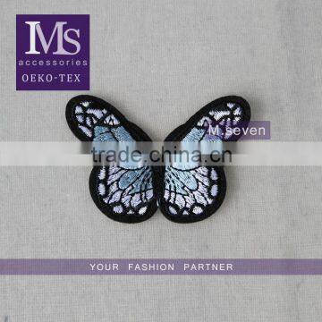 Personalized kids jeans patches Butterfly patch embroidery on wholesale