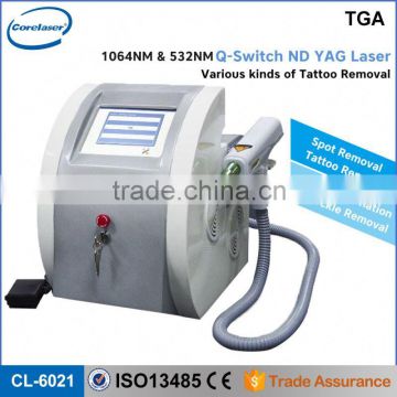 New technology 532nm 1064nm tatto removal skin rejuvenation q switch nd yag laser for 2016