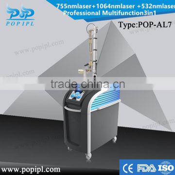 pico laser 3in1 machine best Professional Multifunction 755nm laser and 1064nm laser and 532nm laser