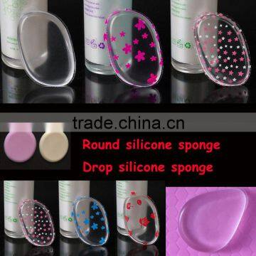 2017 New Clear Cloud Tear Round Shape Silicone Puff Silisponge for Powder Soft Medical Grade Sponge