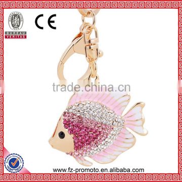 Fashion Tropical fish Diamond Kirsite Keychain For wedding gift