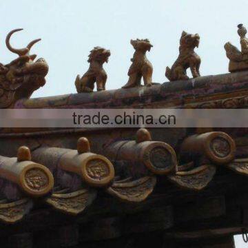 Handmade glazed roof figures for Chinese buildings