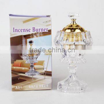 2016 new design glass diamond-shape incense burner arabic burner