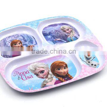 Food grade recycled melamine plate in home & garden, Anna and Elsa photo printed melamine plate