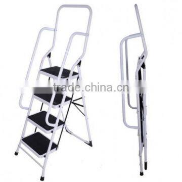 Foldable Steel 4 Step Ladder Stepladder With Safety Handrail