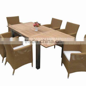 outdoor garden stainless steel teak table