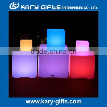 Plastic LED Light Cube Chairs Ottoman Furniture LED Cube Furniture