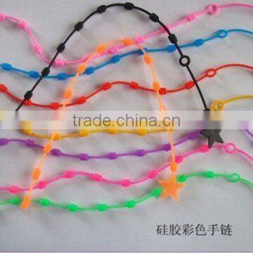 Hot Sell Rainbow Silicone Girl Cross Necklace