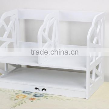 Decorative White Wood Plastics Desktop Organizer & Bookshelf