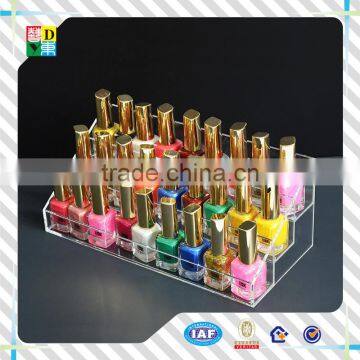 2015 Custom High Clear Acrylic Nail Polish Holder Simple Design 5 Stairs Acrylic Nail Polish Display Acrylic Nailpolish Stand photo-3