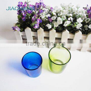 Colored scented candle in glass jar luxury with box