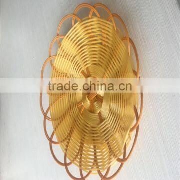 Wholesale Handmade Cheap Weaving Round Plastic Serving Tray photo-4