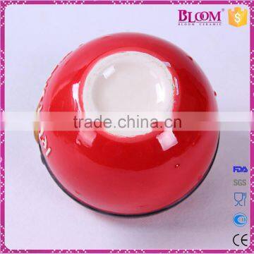 Funny Round Red Ceramic Christmas Cookie Jar photo-6