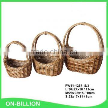 Handled Customized Boat Shape Wicker Basket Gift photo-2