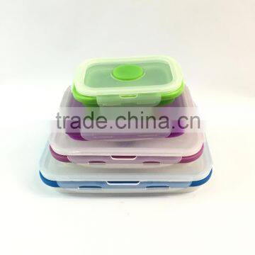 Set of 4 Collapsible Silicone Food Container/foldable Silicone Food Storage Container photo-2