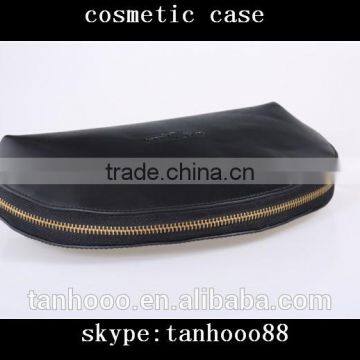 High Quality Black Shell Shape Makeup Case Leather Cosmetic Bag Case