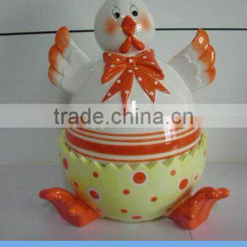 Ceramic easter gift,chicken cookie jar, easter decoration