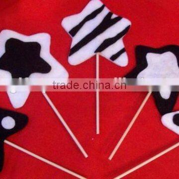 hot 2017 best selling new product decorative custom handmade fabric china supplier felt cheap fashion star stick wholesale