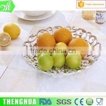 Gold Fruit Plate Decorative Indian Serving Tray photo-6