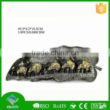 Leaf shape indoor decoratiom resin elephant model