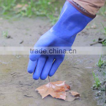 NMSAFETY blue PVC glove triple dipping oil resistant safety wrok gloves good peformance