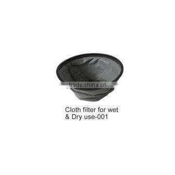 Spare part of vacuum cleaner ash filter cloth filter for wet and dry